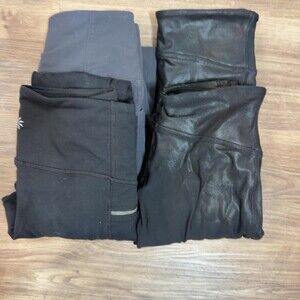 Athleta & SPANX Leggings Bundle XXS Faux Leather Moto Black Grey Lot 4 Pieces